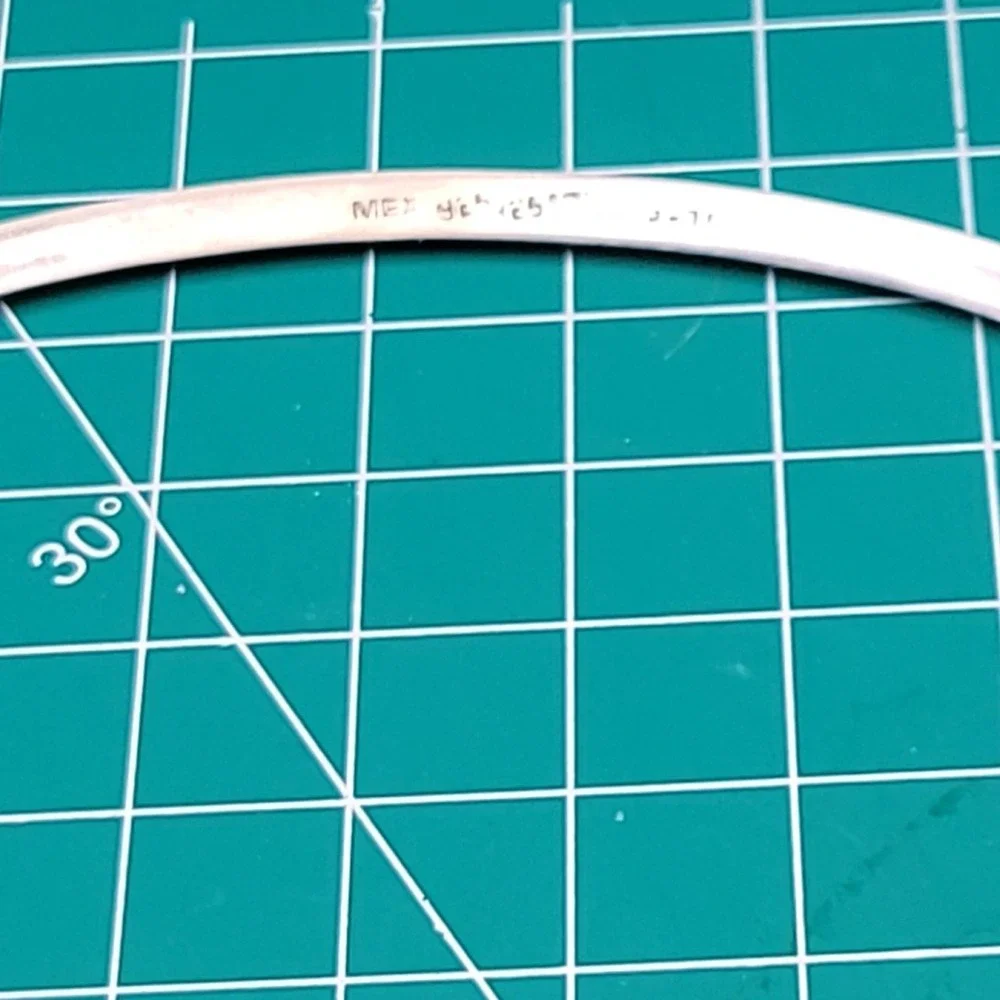 Mexican 925 Sterling Silver Asymmetric Torque Necklace Modernist‎ Choker 90s